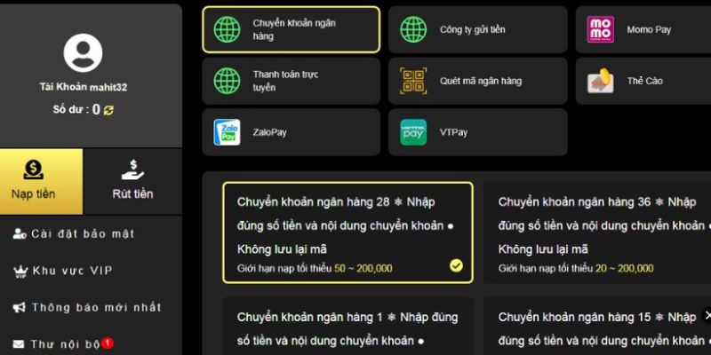 nạp tiền vipwin